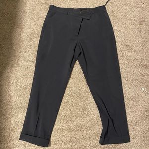 COS Navy 100% Polyester Straight Ankle Trouser Pant Size 12